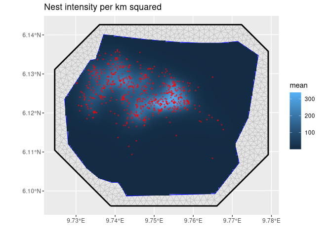 Nest intensity per km squared